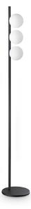 IDEAL LUX Stoječa svetilka Binomio, črna, 160 cm, kovinska, s tremi svetilkami, Črna, Dnevna soba / jedilnica, Kovina, Sodobni