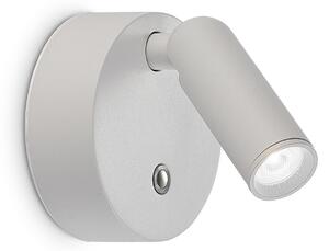 IDEAL LUX LED-svetilka na baterije za stensko montažo Bean, bela, širina 8 cm, zatemnjen, Bela, Dnevna soba / jedilnica, Kovina, Sodobni
