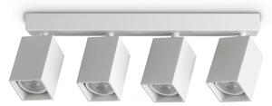 IDEAL LUX stropni reflektor Dynamite Square, bel, 38 cm, 4-žarilni, Bela, Dnevna soba / jedilnica, Kovina, Sodobni