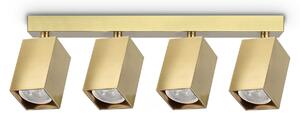 IDEAL LUX stropni reflektor Dynamite Square, medeninast, 38 cm, 4-žarilni, Zlata / medeninasta, Dnevna soba / jedilnica, Kovina, Sodobni