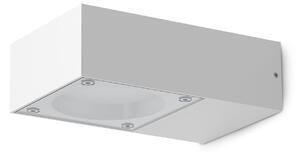 IDEAL LUX Zunanja stenska svetilka Sirio, bela, širina 10 cm, kovinska, Bela, Aluminij, Sodobni