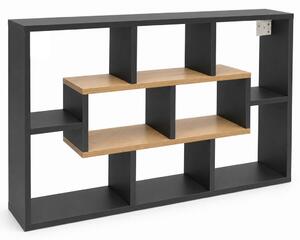 STENSKI REGAL 85/48/16 cm antracit, medeni hrast