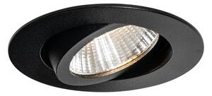 Vgradni reflektor črn 6,8 cm, vključno z LED 750 lm zatemnljiv IP23 - Gaius