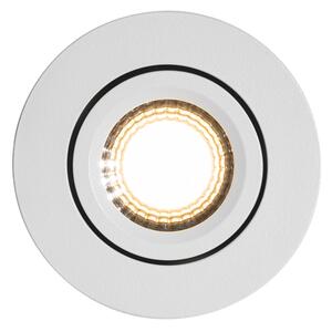 Komplet 6 vgradnih reflektorjev bel nagibni 6,5 cm vklj. LED IP54 Ultra Slim - Pupil