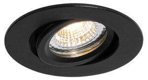 Vgradna točkovna svetilka črna nagibna 6,5 cm vključno z LED IP54 Ultra Slim - Pupil