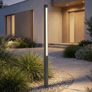 Lindby LED-svetilka Liravel, višina 90 cm, antracit, IP65, Črna, Aluminij, Sodobni