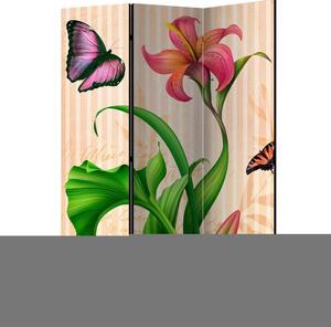Artgeist Paravan Vintage Lilly, 3-Delni, Dvostranski