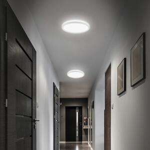 Briloner LED stropna svetilka za kopalnico Slim Drip, bela, Ø 29 cm, IP44, Bela, Kopalnica, Plastika