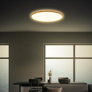 Briloner LED stropna svetilka Tava Wood, Ø 42 cm, plastika, 3.000 K, Les, Dnevna soba / jedilnica, Plastika