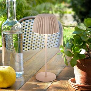 Briloner LED-akumulatorska namizna svetilka Brilo unplugged Riffle, 36 cm, bež, zatemnjen, Bež, Dnevna soba / jedilnica, Kovina
