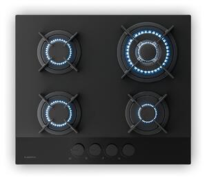Klarstein Plinska kuhalna plošča Velaire, 4-gorniki z električnim vžigom, združljiva z zemeljskim plinom in utekočinjenim naftnim plinom, 8000 W, 60 cm