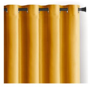 Rumena žametna zavesa za delno zatemnitev 140x245 cm Eyelets – Restilo