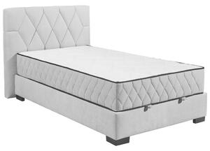 POSTELJA Z VZMETNICO 120 cm x 200 cm , tekstil, leseni material svetlo siva
