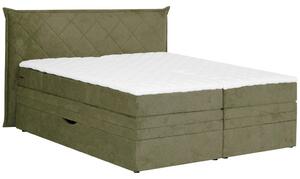 BOXSPRING POSTELJA 180 cm x 200 cm , tekstil zelena