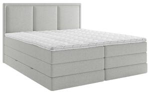 BOXSPRING POSTELJA 180 cm x 220 cm , les, tekstil, leseni material svetlo siva