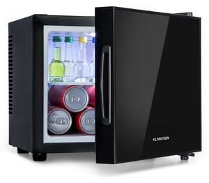Klarstein Happy Hour, mini hladilnik, energijski razred A, vrata z ogledalnim steklom, 9 litrov, črn