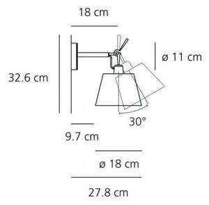 ArtemideArtemide - Tolomeo Parete Diffusore Stenska Svetilka Ø18 Parchment Artemide