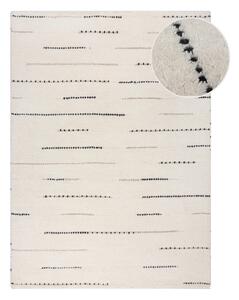 Kremno bela ročno tkana volnena preproga 160x230 cm Dottie Linear – Flair Rugs