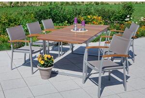 Gardenson Vrtna Garnitura Naxos, 7-Delno, Siva, Masivno