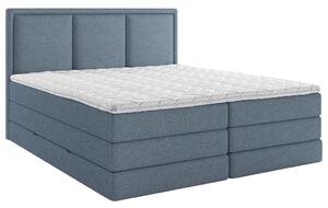 POSTELJA BOXSPRING 140 cm x 200 cm , tekstil temno modra