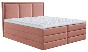 BOXSPRING POSTELJA 140 cm x 200 cm , tekstil starinsko roza