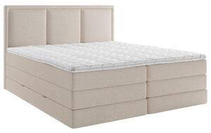 POSTELJA BOXSPRING 140 cm x 200 cm , tekstil naravne barve