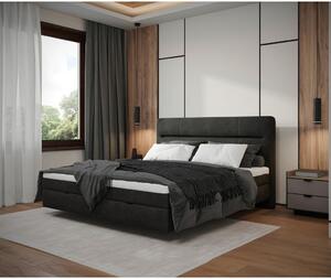 POSTELJA Z VZMETNICO 160 cm x 200 cm , les, tekstil, leseni material antracit