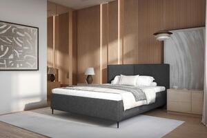 OBLAZINJENA POSTELJA 140 cm x 200 cm , les, tekstil, leseni material antracit