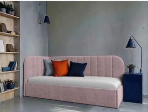 OBLAZINJENA POSTELJA 90 cm x 200 cm , les, tekstil, leseni material roza