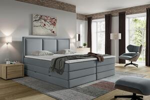 POSTELJA BOXSPRING 180 cm x 200 cm , tekstil temno siva