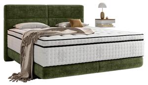 BOXSPRING POSTELJA 140 cm x 200 cm , tekstil olivno zelena