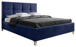 OBLAZINJENA POSTELJA 180 cm x 220 cm , tekstil temno modra