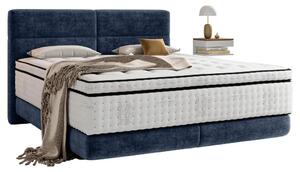 BOXSPRING POSTELJA 140 cm x 200 cm , tekstil modra