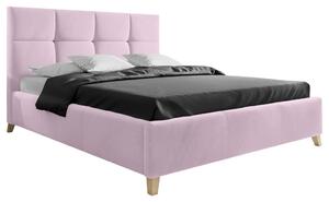OBLAZINJENA POSTELJA 140 cm x 200 cm , tekstil roza