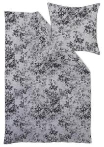 POSTELJNINA Flora 140/200 cm damast svilnato siva