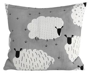 Bombažna prevleka za vzglavnik WHITE SHEEPS 45x45 cm, siva