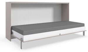 ZLOŽLJIVA POSTELJA 90 cm x 200 cm , leseni material siva, sahara