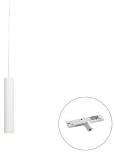 Dizajnerska viseča svetilka bela vklj. adapter za tirnico 1-fazna - Slimline Tuba Small
