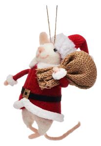 Tekstilni okrasek za jelko Santa Mouse – Sass & Belle