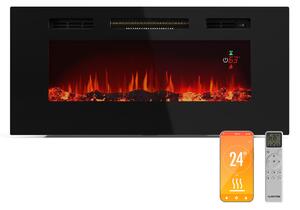 Klarstein Galeras Smart Intelligent Electric Fireplace, 2 nastavitvi temperature, 16 - 30°| Iluzija plamena LED, Možnost povezave z IOT