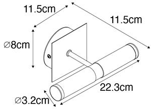 Moderna stenska svetilka črna IP44 2-svetloba - Bath