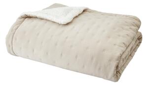 Kremno belo prešito pregrinjalo iz sherpa flisa 220x230 cm Cosy Nori – Catherine Lansfield