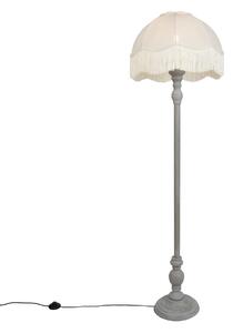 Stoječa svetilka siva z bež senčilom in belo notranjostjo 45cm - Classico