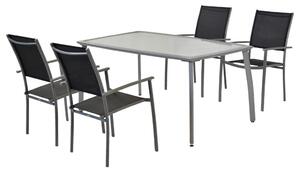 VRTNI SET aluminij srebrne barve črna, srebrne barve