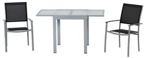 VRTNI SET aluminij srebrne barve črna, srebrne barve