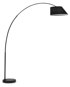 Črna stoječa svetilka s tekstilnim senčilom (višina 189 cm) May – Kave Home