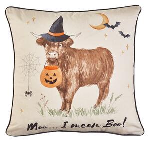 Okrasna blazina z motivom za noč čarovnic 45x45 cm Halloween Highland Cow – Catherine Lansfield