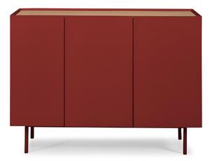 Rdeča nizka komoda v hrastovem dekorju 110x85 cm Arista – Teulat