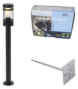 Sodobna zunanja svetilka črna 80 cm IP44 - Gleam