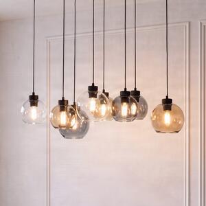 TK Lighting Visoka svetilka Cubus, 68 cm, 8-žarčkov, prozorna/medena/rjava, steklo, zatemnjen, Večbarvna, Dnevna soba / jedilnica, Steklo, Sodobni
